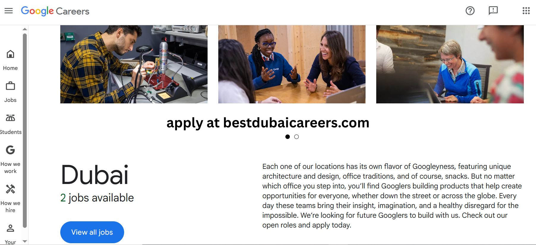 Google careers in Dubai