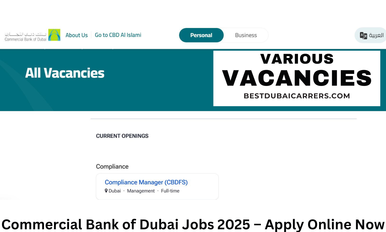 Commercial Bank of Dubai jobs